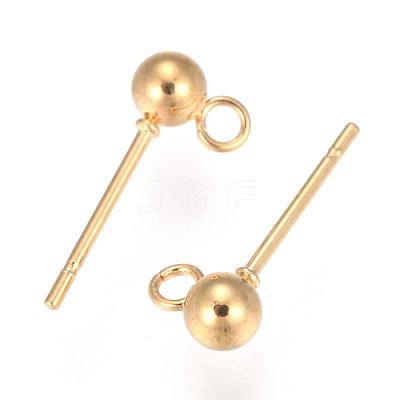 202 Stainless Steel Stud Earring Findings X-STAS-F141-06G-4mm-1