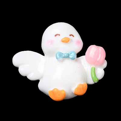 Cute Duck Opaque Resin Cabochons RESI-L038-07P-06-1