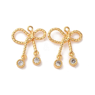 Brass Micro Pave Cubic Zirconia Pendants KK-K382-59G-1