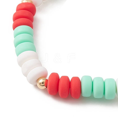Handmade Polymer Clay Bead Stretch Bracelets for Women BJEW-MZ00042-01-1
