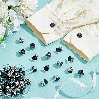 40Pcs 4-Hole Resin Button Lapel Pin Backs BUTT-NB0002-13C-1