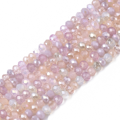 Electroplate Glass Beads Strands EGLA-S192-001A-B02-1