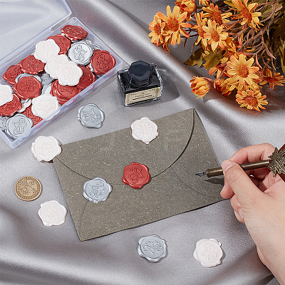 60Pcs 3 Colors Heart Adhesive Wax Seal Stickers DIY-CP0010-21-1