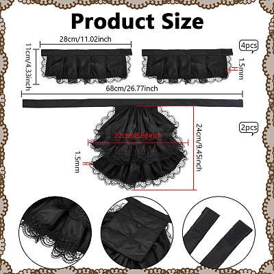 Polyester Lace Collar & Oversleeves AJEW-WH0709-242B-1