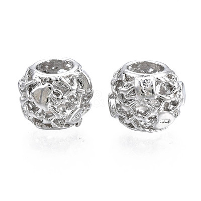 Rack Plating Alloy European Beads MPDL-N039-076-1