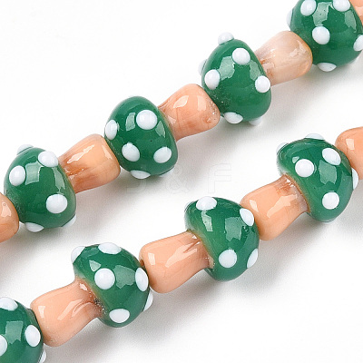 Handmade Lampwork Beads Strands LAMP-N024-09E-1