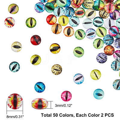 Flat Back Glass Cabochons GGLA-PH0001-01A-02-1