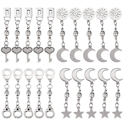 20 Sets 4 Style Round Brass Magnetic Clasps FIND-SZ0001-94-1