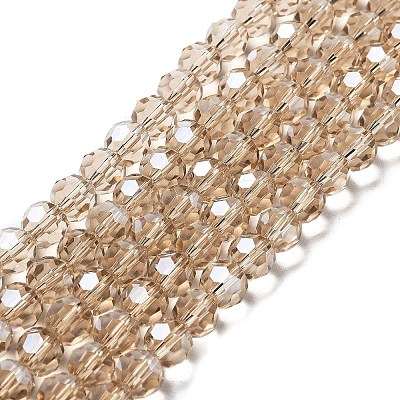 Electroplate Transparent Glass Beads Strands EGLA-A035-T8mm-A22-1