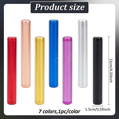 7Pcs 7 Colors Aluminum Alloy Portable Container Box AJEW-AN0007-38-1