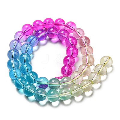 Dyed & Heated Synthetic Quartz Beads Strands G-P502-01C-04-1