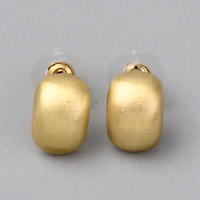Alloy Oval Stud Earrings EJEW-WH0004-215-1