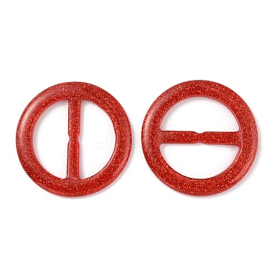 Flat Round Resin Buckle Clasps CRES-WH0013-15A-1