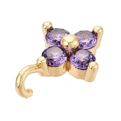 Brass Micro Pave Cubic Zirconia Pendants KK-D356-07G-G-1