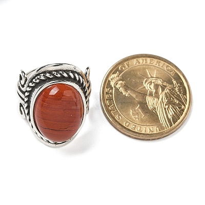 Natural Red Jasper Adjustable Rings RJEW-I108-01AS-18-1