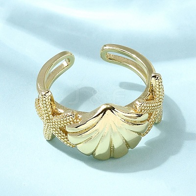 Brass Cuff Rings for Women RJEW-H262-06D-G-1