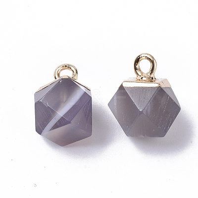 Natural Grey Agate Charms X-G-S359-015D-1