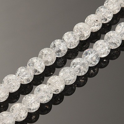 Synthetic Crackle Quartz Round Beads Strands X-G-O030-8mm-17-1