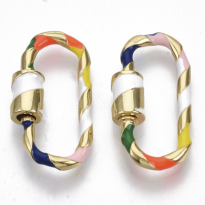 Brass Screw Carabiner Lock Charms KK-S318-11-NF-1