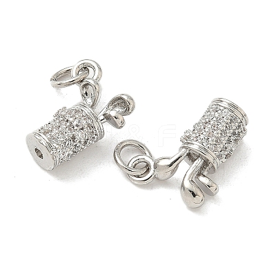 Brass Micro Pave Cubic Zirconia Pendants X-KK-Z120-29P-1