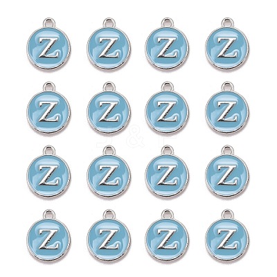 Platinum Plated Alloy Enamel Charms ENAM-S118-04Z-P-1