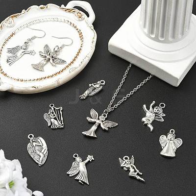 45Pcs 9 Styles Tibetan Style Alloy Pendants FIND-CJ0005-73-1