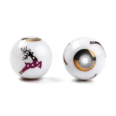 Christmas Opaque Glass Beads LS-EGLA-R113-03G-1