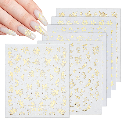 12 Sheets 6 Styles Plastic Nail Art Stickers Decals MRMJ-FH0010-42-1
