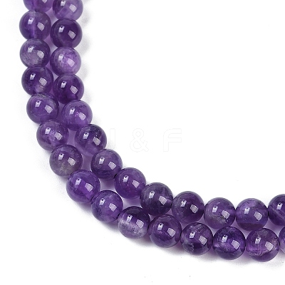 Natural Amethyst Beads Strands X-G-S333-6mm-020-1