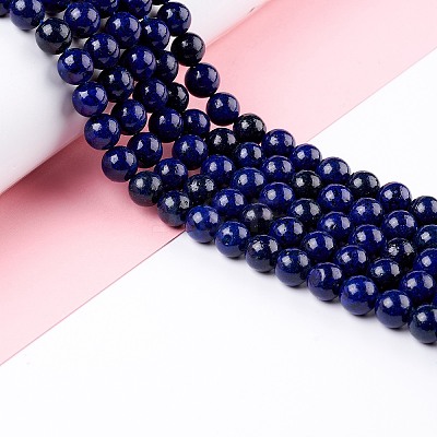 Natural Lapis Lazuli Round Beads Strands G-I181-10-12mm-1
