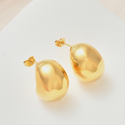 304 Stainless Steel Stud Earrings for Women EJEW-U051-01G-1