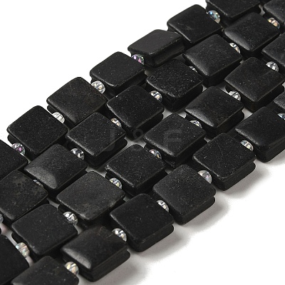 Natural Black Stone Beads Strands G-L596-A11-01-1