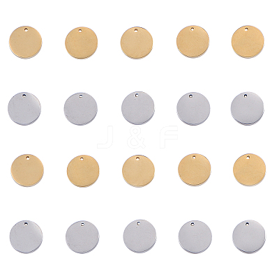 20Pcs 2 Colors 304 Stainless Steel Stamping Blank Tag Charms STAS-CJ0001-155-1