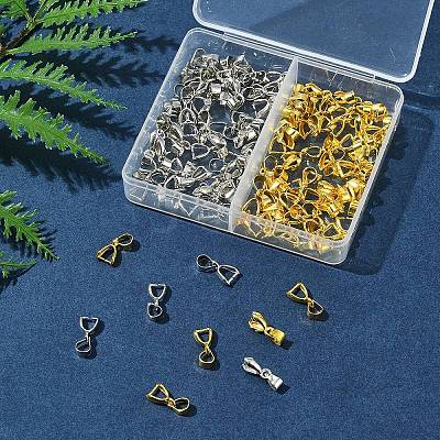 100Pcs 2 Colors Brass Ice Pick Pinch Bails IFIN-FS0001-48-1