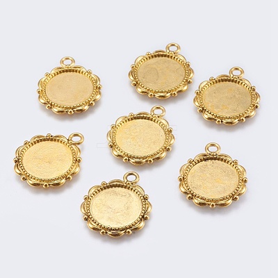 Alloy Pendant Cabochon Settings PALLOY-A18941-AG-LF-1