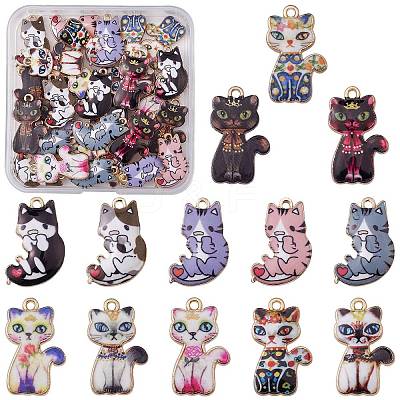 39Pcs 13 Style Rack Plating Alloy Pendants FIND-SZ0003-43-1