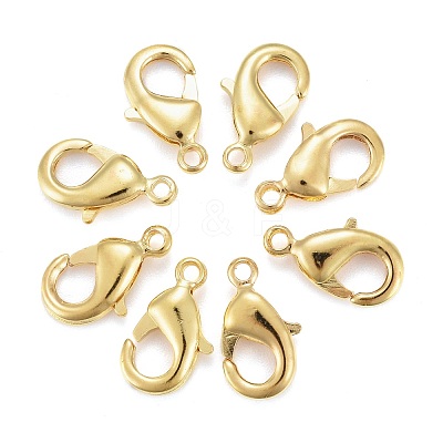 Brass Lobster Claw Clasps X-KK-902-G-NF-1