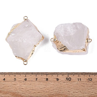 Raw Rough Natural Quartz Crystal Nuggets Connector Charms G-Q606-08A-1