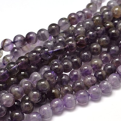 Natural Amethyst Round Bead Strands G-I168-08-10mm-1