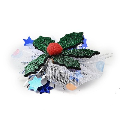 Christmas Theme Glitter Felt Fabric Alligator Hair Clip LS-PHAR-U002-01I-1