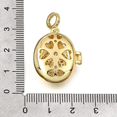 Brass Micro Pave Clear Cubic Zirconia Diffuser Locket Pendants KK-A303-28E-G-1