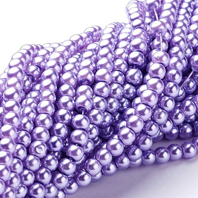 Glass Pearl Beads Strands X-HY-4D-B25-1