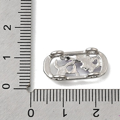 Brass Crystal Rhinestone Oval with Dragon Skeleton Multi-Strands Links KK-P306-15P-1