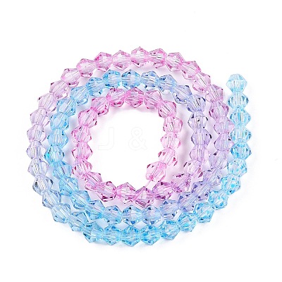 Gradient Color Baking Paint Glass Bead Strands LS-DGLA-A039-T4mm-A06-1