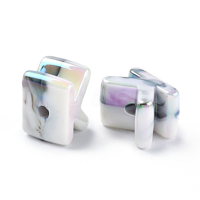 Opaque Rainbow Iridescent Acrylic Beads OACR-P010-22A-1