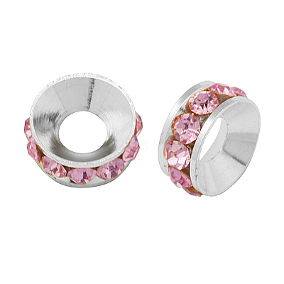 Brass Rhinestone Spacer Beads RB-A020-10mm-27S-1