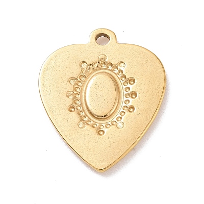 304 Stainless Steel Pendant Cabochon Settings STAS-G287-11G-1