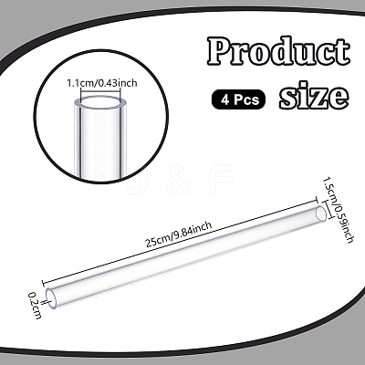 Transparent Acrylic Pipe AJEW-WH0475-51M-1