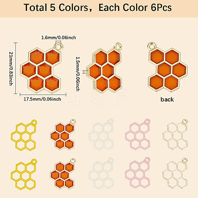 30Pcs 5 Styles Alloy Pendants FIND-SC0013-86-1