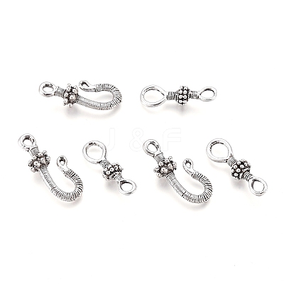 Tibetan Style Alloy S-Hook Clasps TIBE-L003-031AS-1